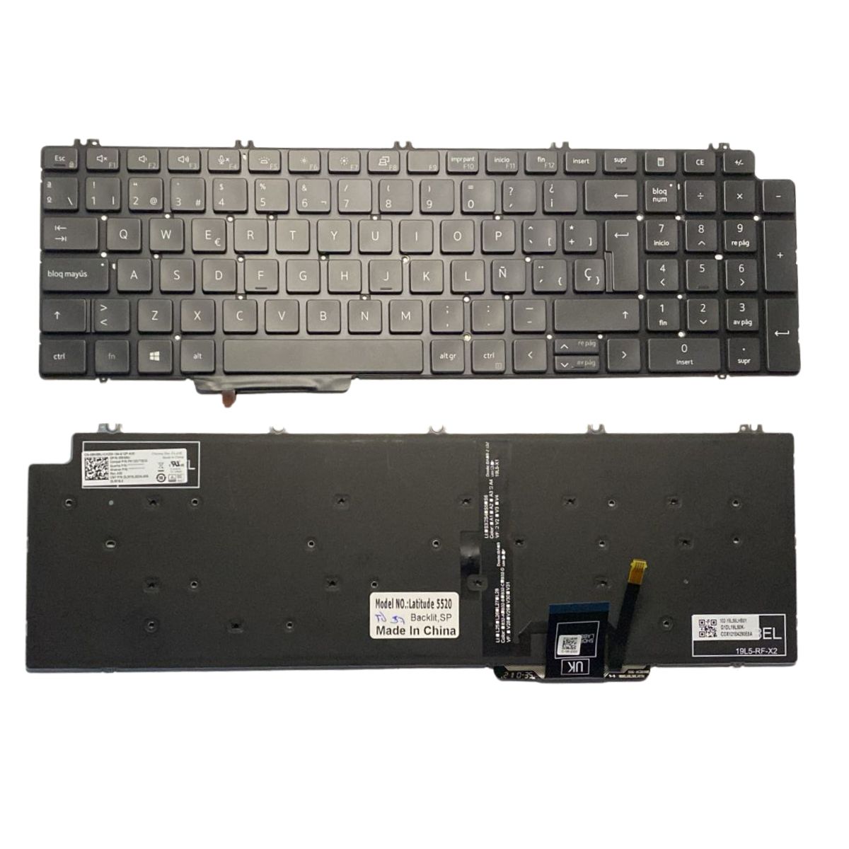 td57 Teclado Dell Latitude 5520 5521 Backlight Negro Español - Imagen 1
