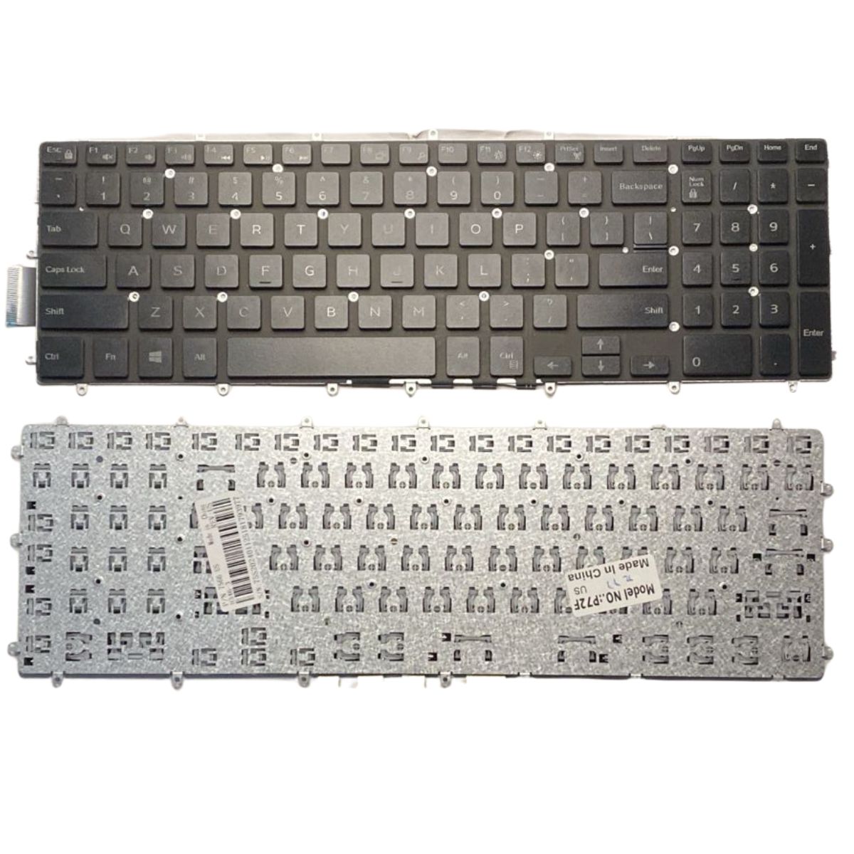 td77 Teclado Dell Dell P66f P66f001 P72f P75f Us Negro Inglés - Imagen 1