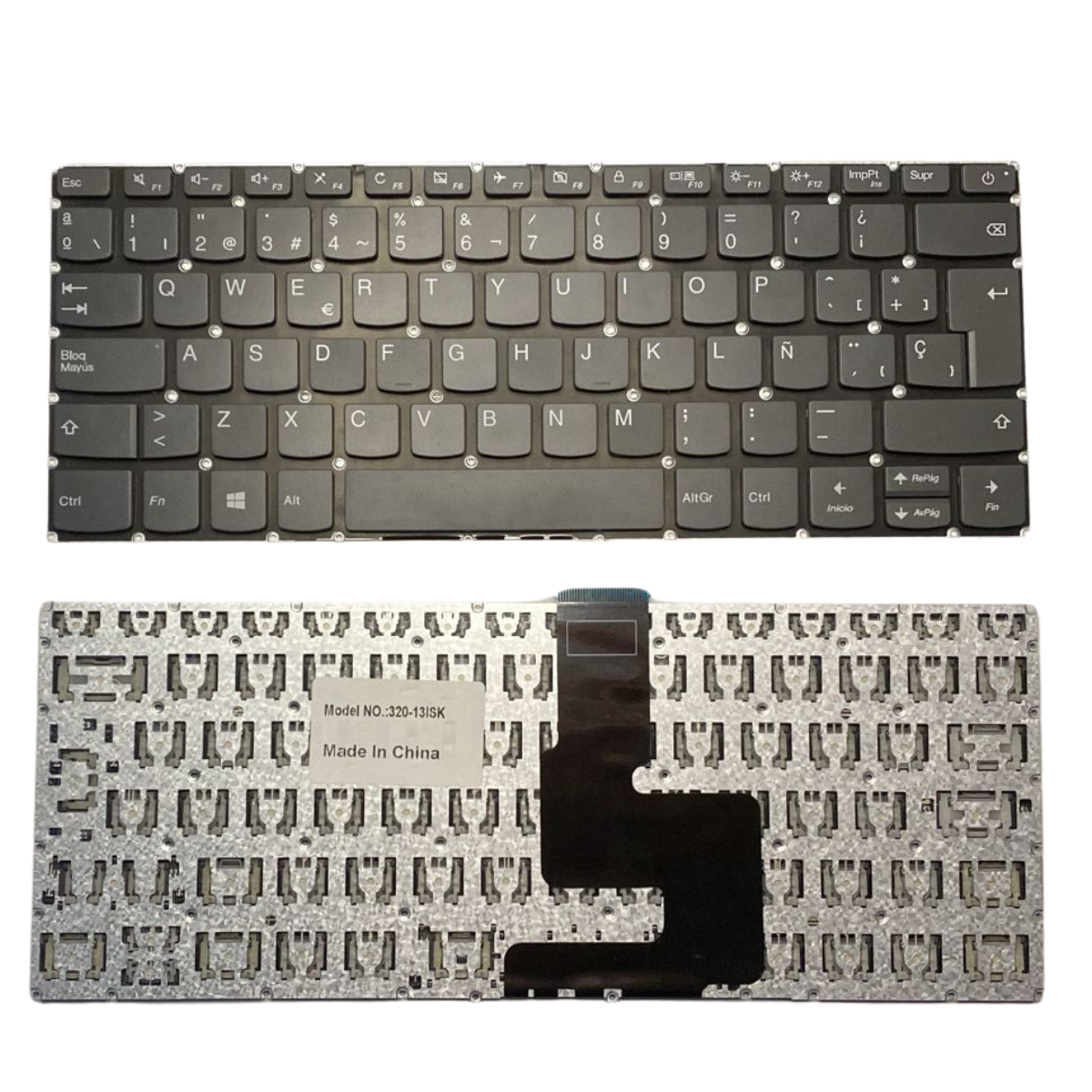tl53 Teclado Lenovo Ideapad 320-14isk 320-14ast Boton Power Negro Español - Imagen 1