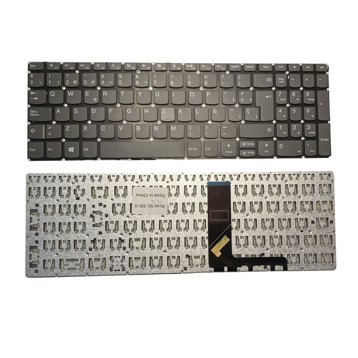 tl75 Teclado Lenovo Ideapad 320-15ikb 320-15isk V320-17isk Gris Oscuro Español - Imagen 1
